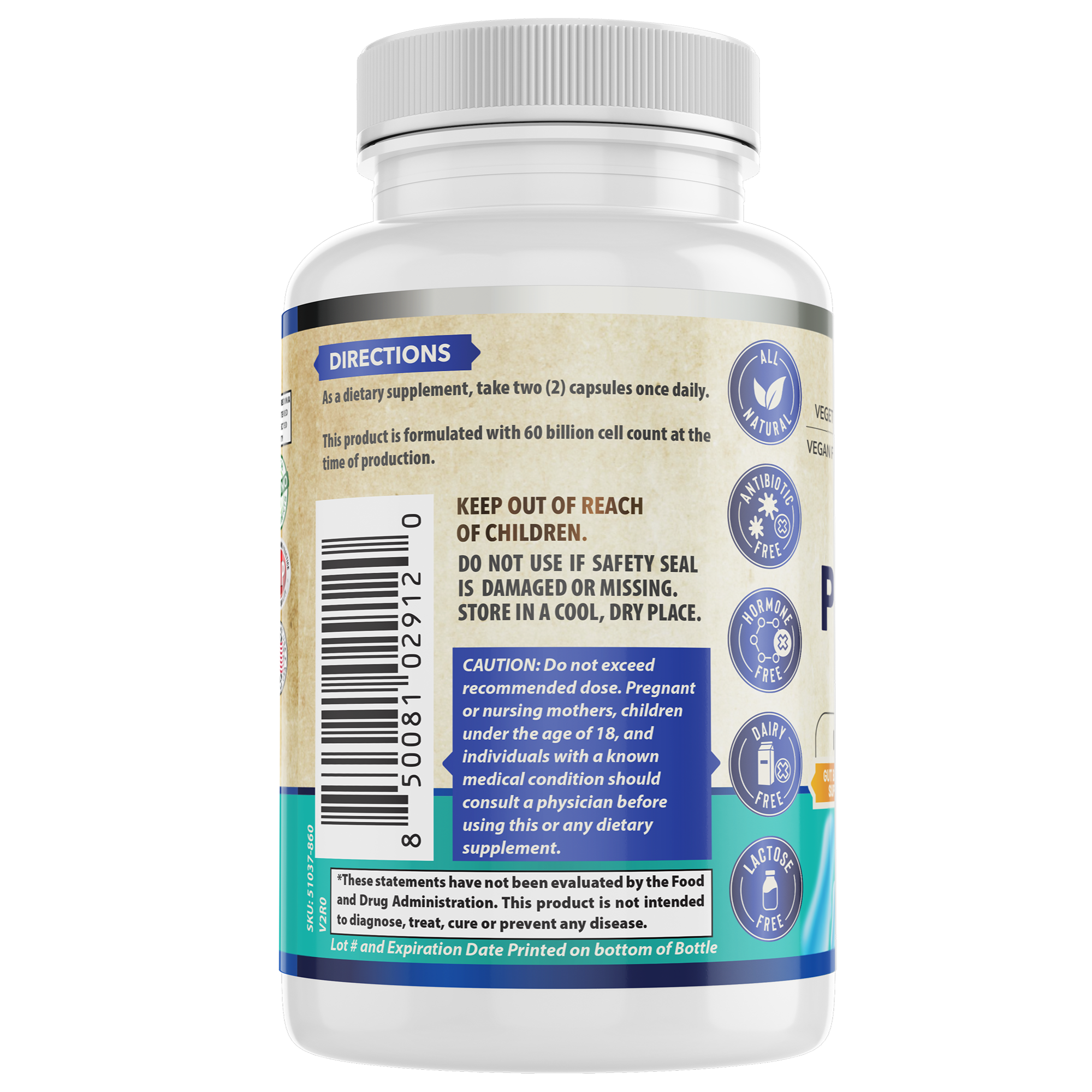 All Natural Probiotic 60B CFU