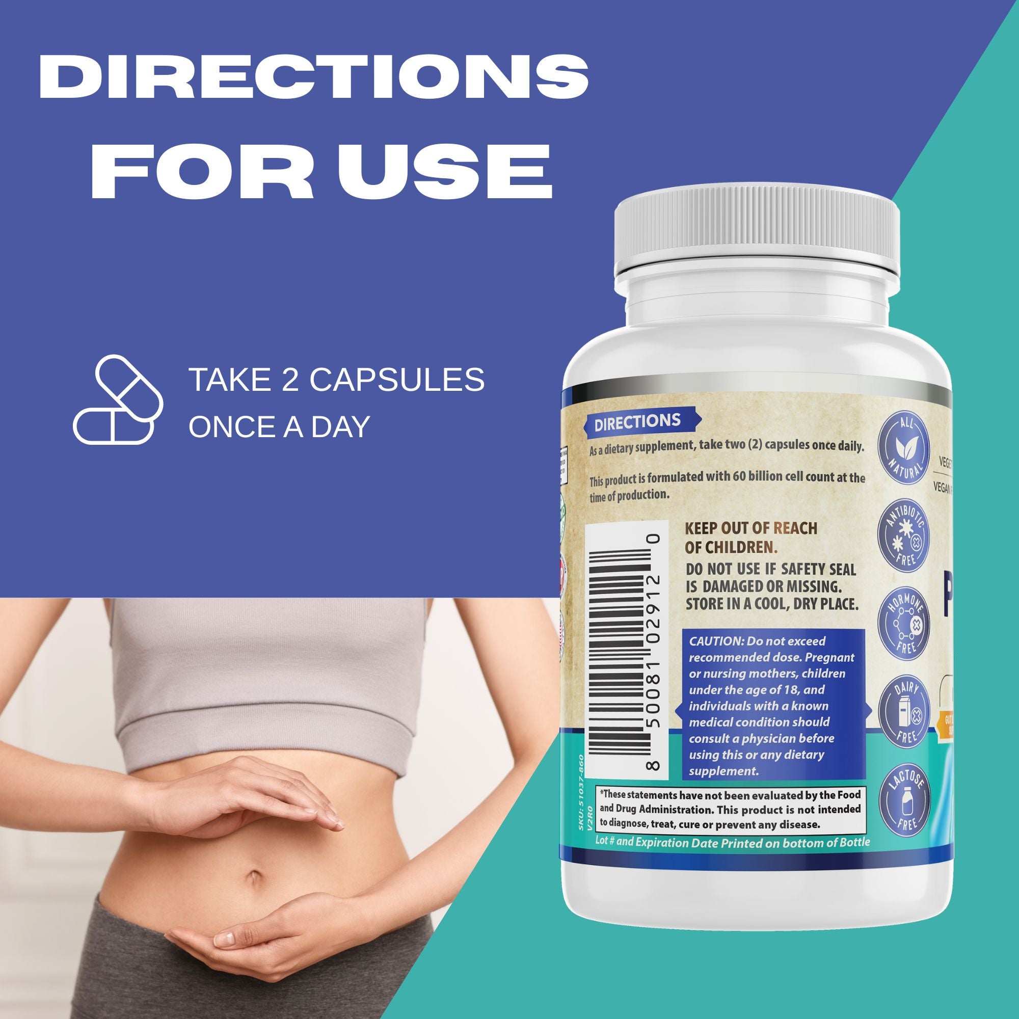 All Natural Probiotic 60B CFU