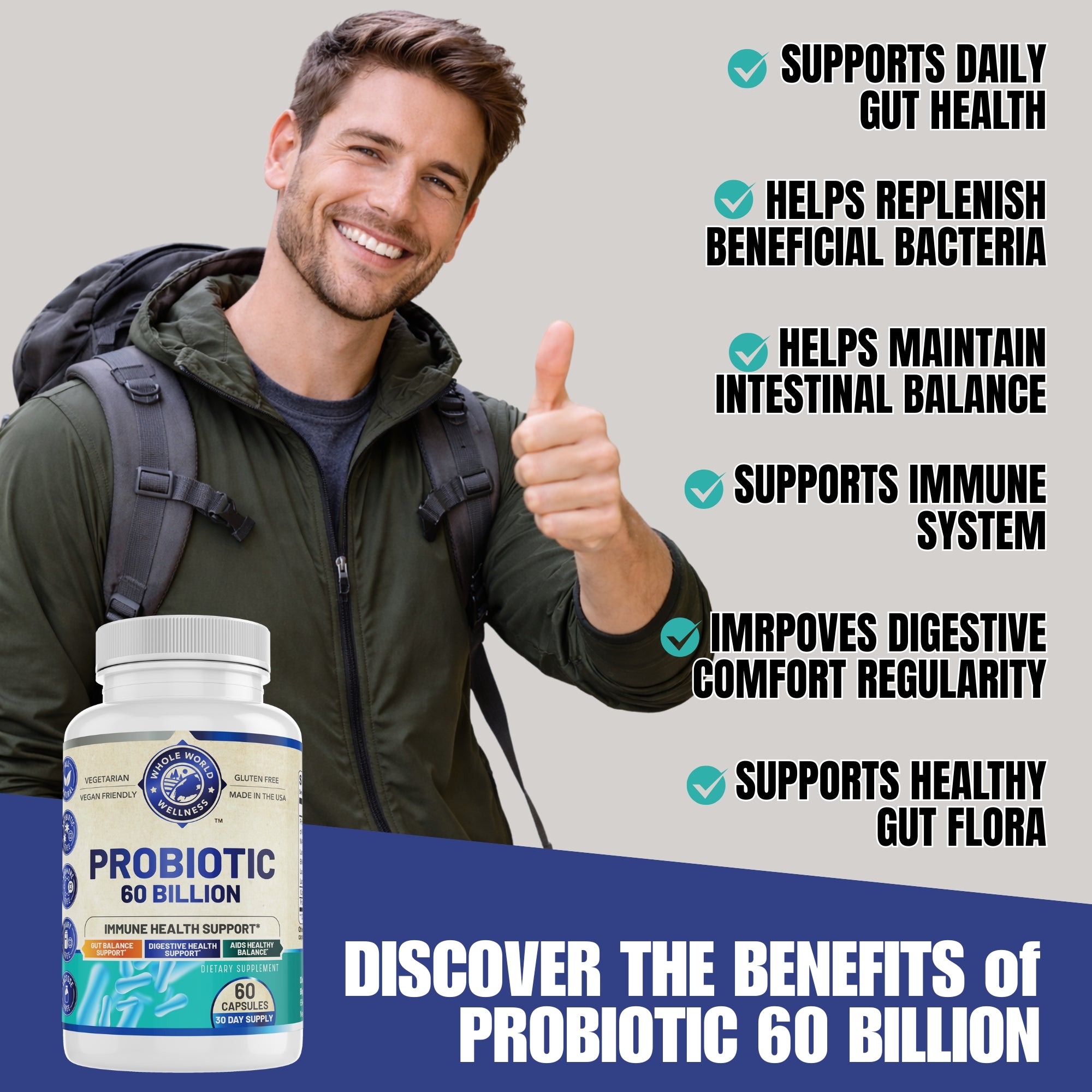 All Natural Probiotic 60B CFU