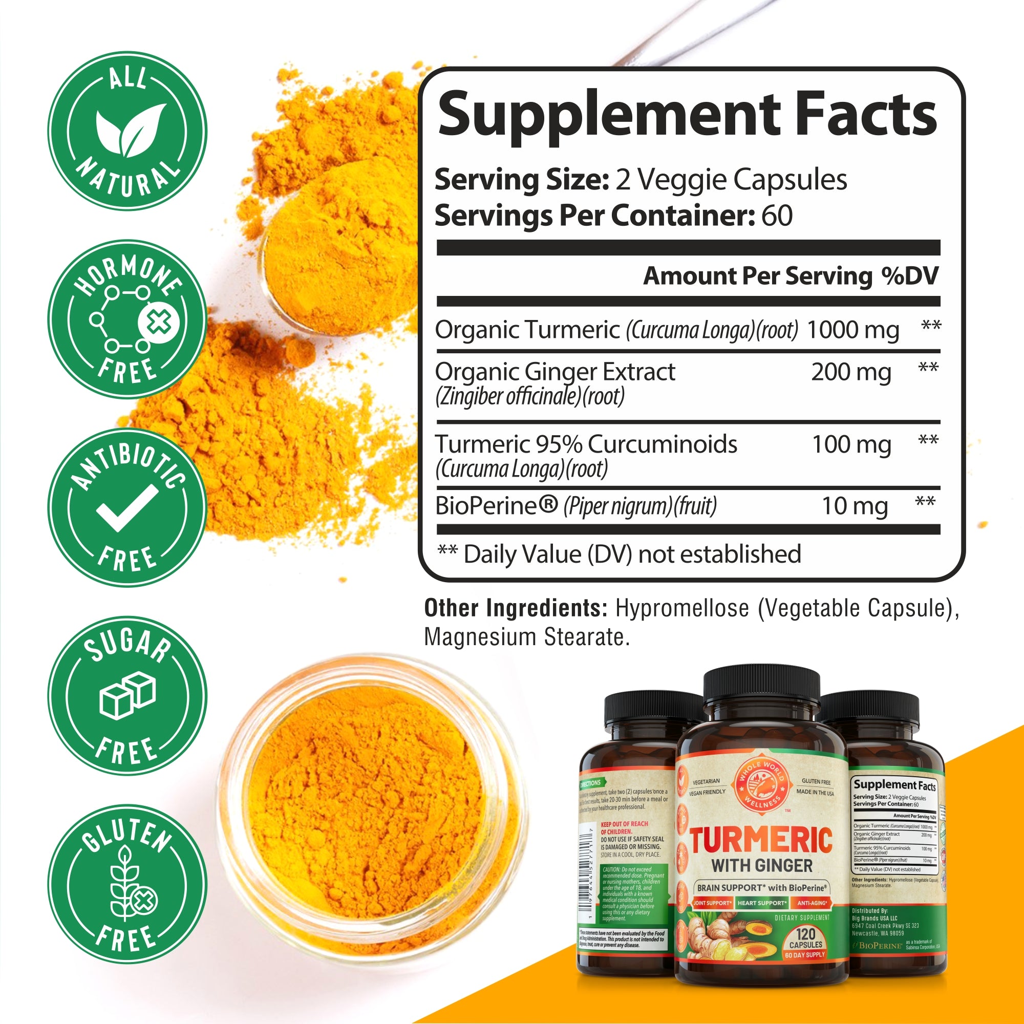 Organic Turmeric Ginger supplement, product image 7 of 9