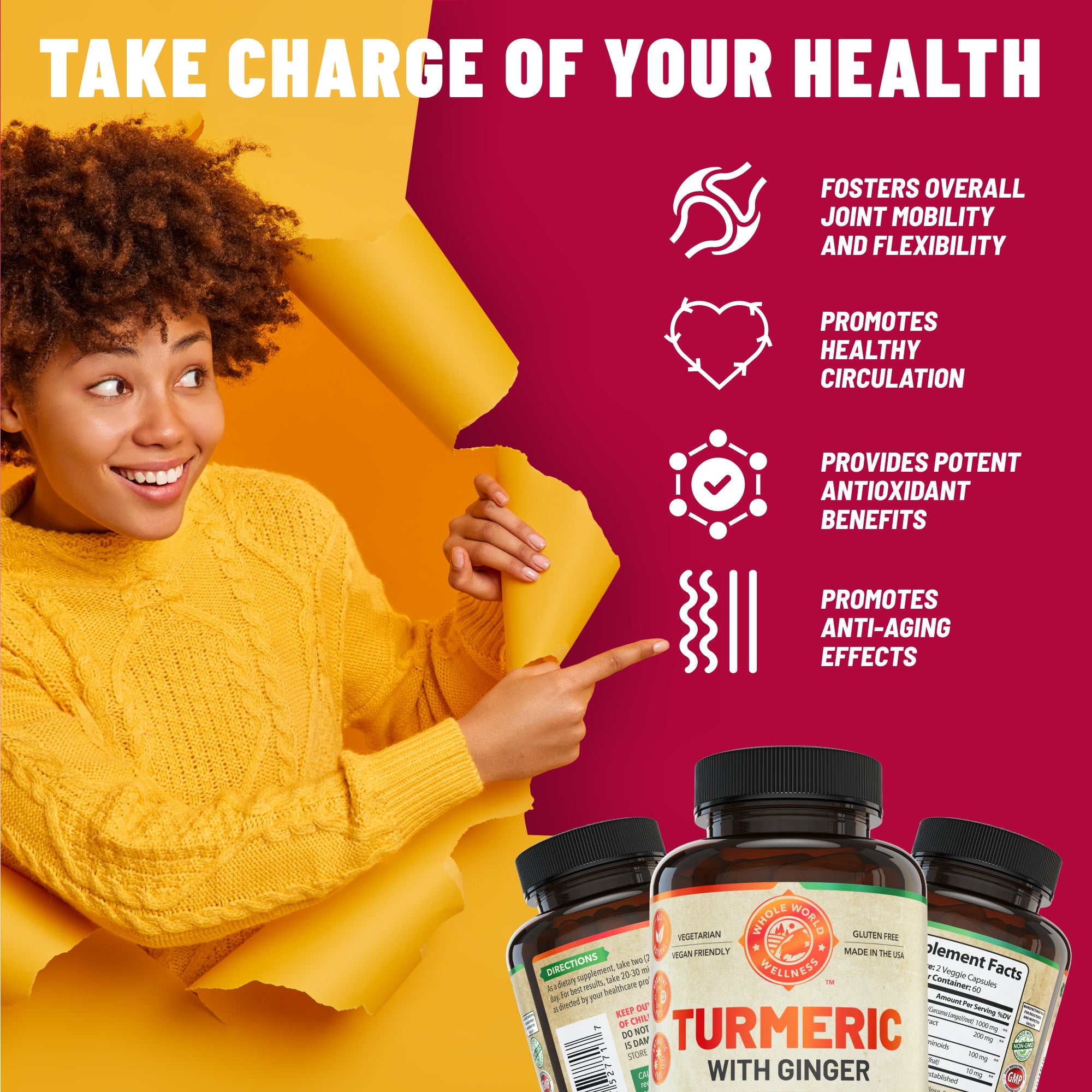 Organic Turmeric Ginger supplement, product image 2 of 9
