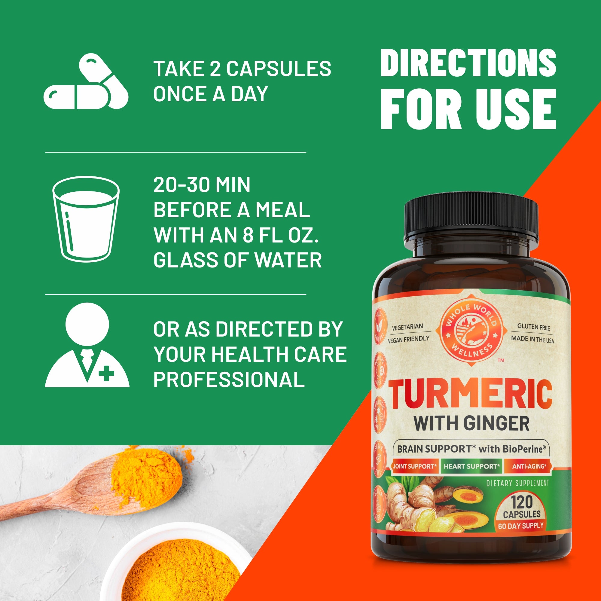 Organic Turmeric Ginger supplement, product image 6 of 9