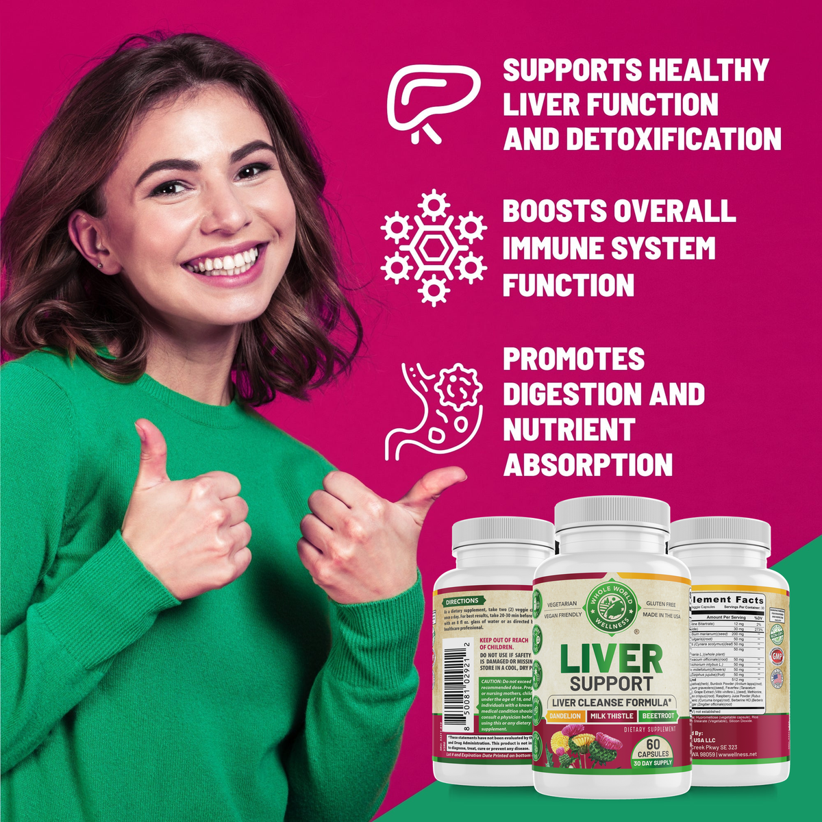 Liver Support 30 Day supports healthy liver function and detoxification