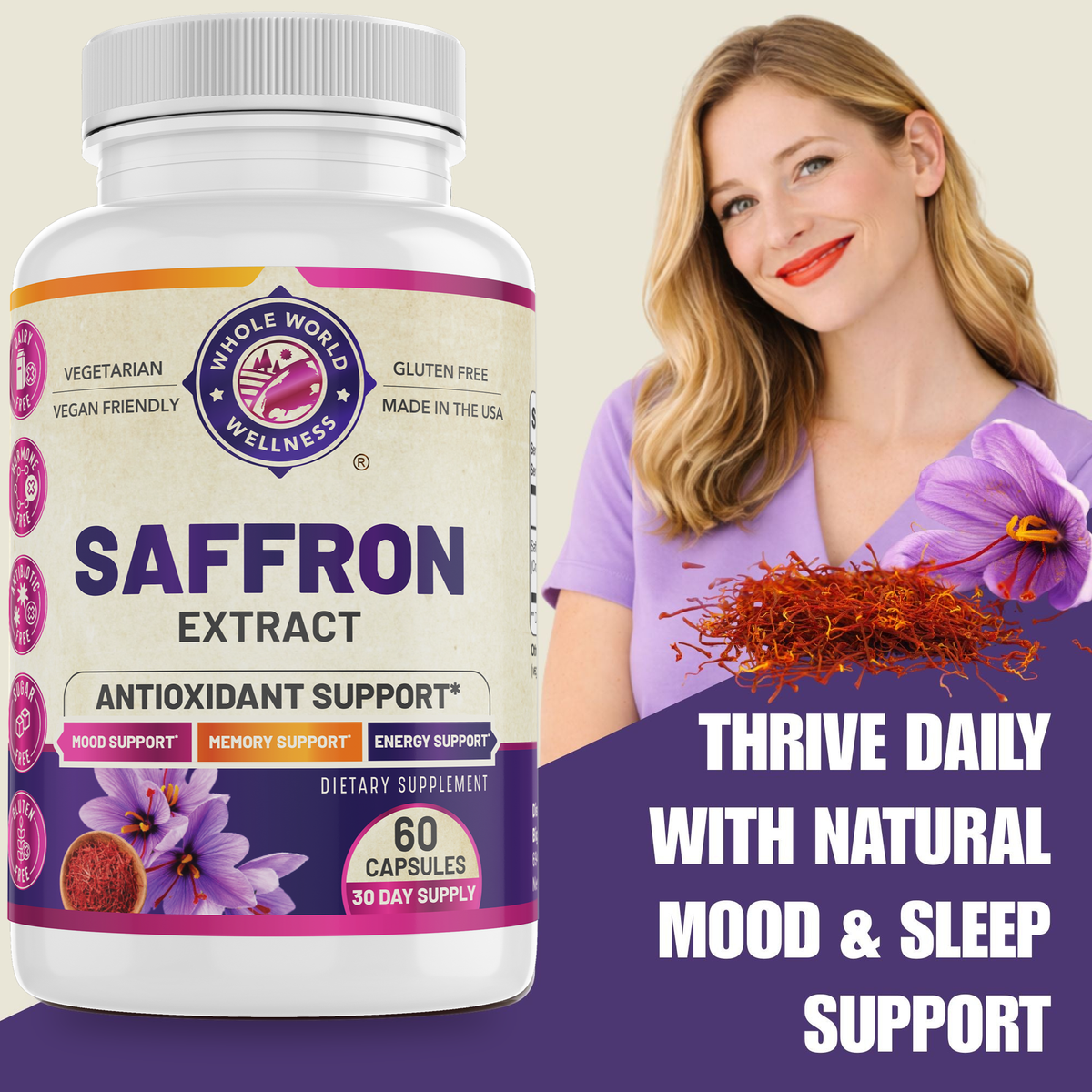 Saffron Extract 30 Day: thrive daily with natural mood and sleep support*